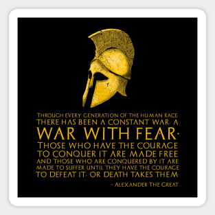 Alexander The Great Quote - War With Fear - Ancient Greek Magnet